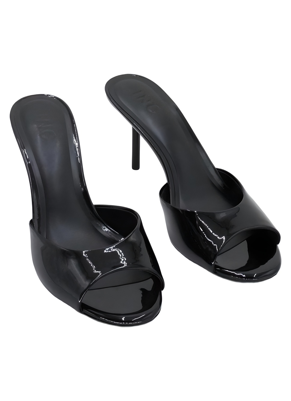 I.N.C. International Concepts Black Patent Open Toe 3.5" Stiletto Heel Size 10M